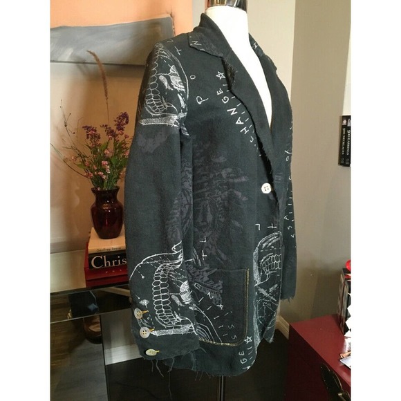 The People of the Labyrinths Script Jacket Blazer - Picture 4 of 12